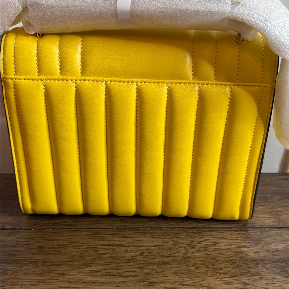 Michael Kors Golden Yellow Quilted Crossbody Bag - Picture 4 of 5